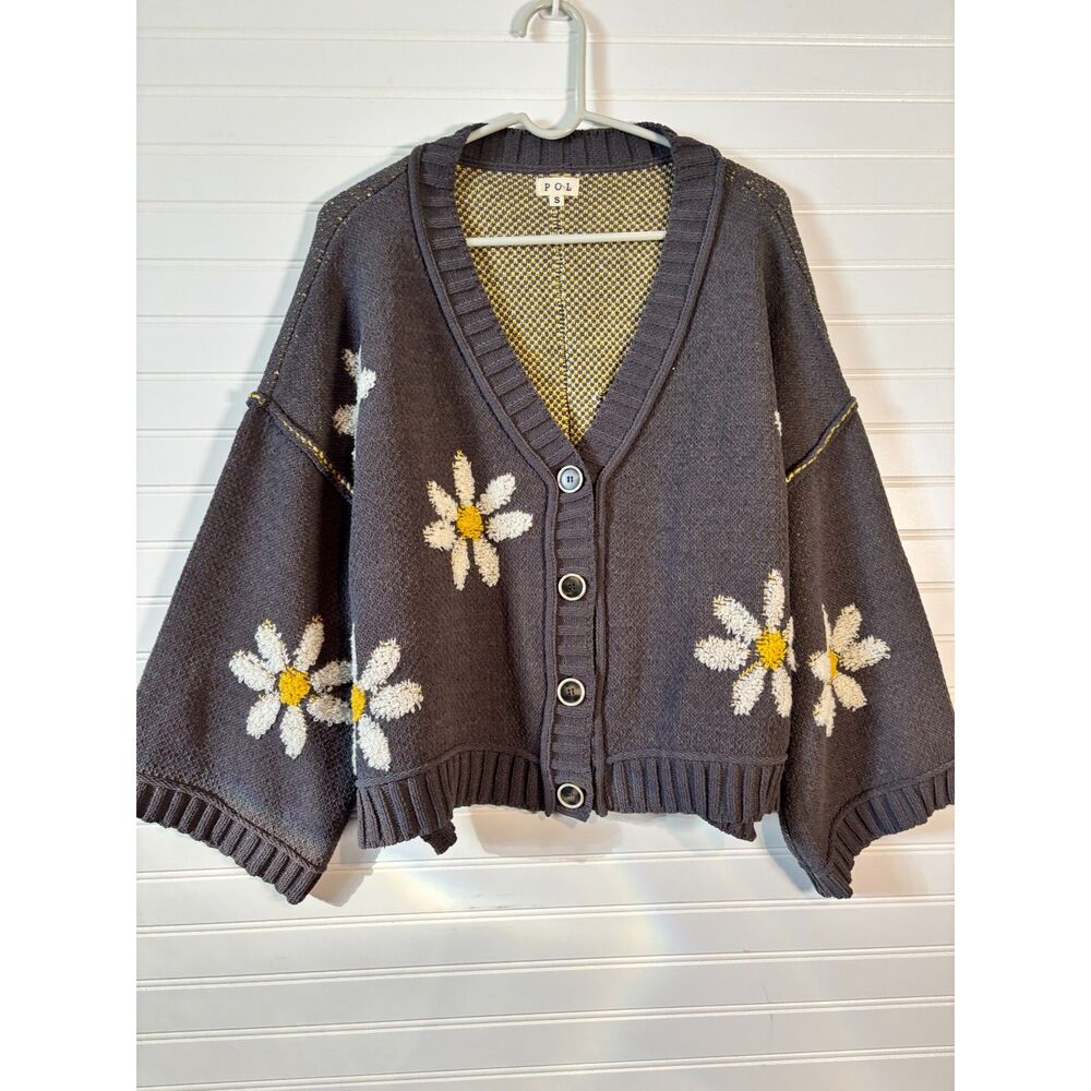 PreLoved POL Daisy Chenille Cardigan Sweater AS